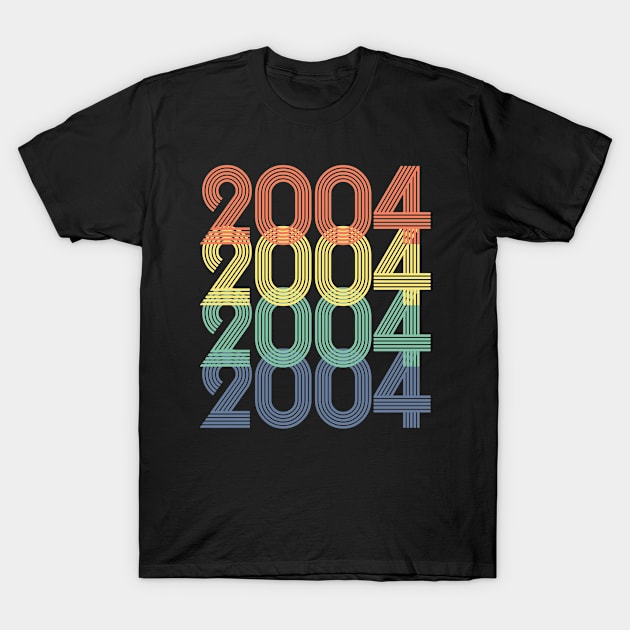 Cool Retro Year 2004 - Made In 2004 - 19 Years Old, 19th Birthday Gift For Men & Women T-Shirt by Art Like Wow Designs